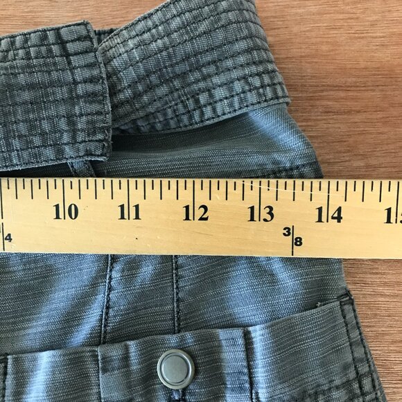 Anthropologie Pilcro Pencil Mini Skirt Women 0 Blue Belted Pocket Preppy 16805 - Picture 8 of 13